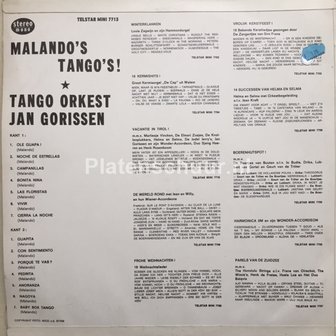 Tango Orkest Jan Gorissen &lrm;&ndash; Malando&#039;s Tango&#039;s  (LP)
