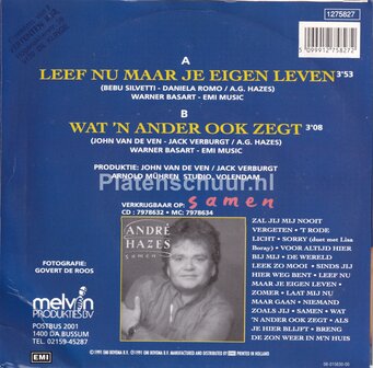 Andre Hazes - Leef nu maar je eigen leven / Wat &#039;n ander ook zegt