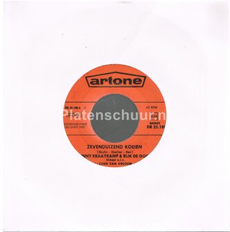 Johnny Kraaykamp &amp; Rijk de Gooyer - Zevenduizend koeien / De skiffle-tamoure  (blanco hoes)