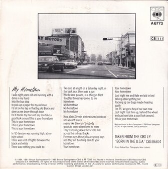 Bruce Springsteen - My Hometown / Santa Claus is comin' to Town