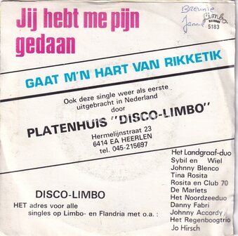 Sybiel (Sybil) &amp; Wiel - Jij hebt me pijn gedaan / Gaat m'n hart van rikketik