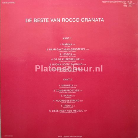 Rocco Granata - De Beste Van Rocco Granata  (LP  Rood Vinyl)