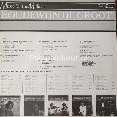 Boudewijn De Groot ‎– Music for the Millions  (LP)