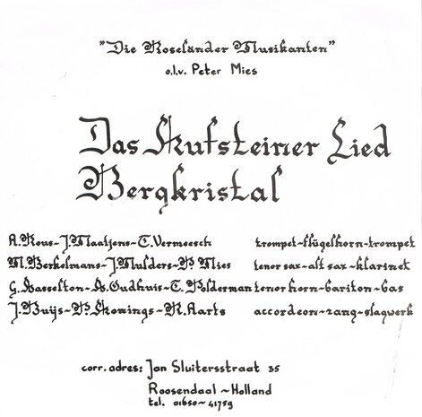 Die Roseländer Musikanten - Das Kufsteiner Lied / Bergkristal