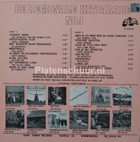 De Regionale Hitparade No 4  (LP)