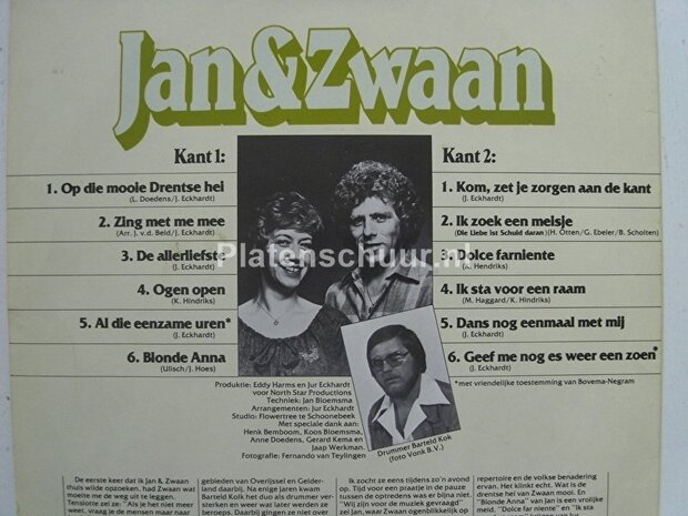 Jan & Zwaan ‎– Jan & Zwaan (o.a. Dolce Farniente / Blonde Anna e.v.a.)   (LP)