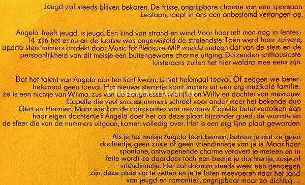 Angela - Angela (o.a. Prins van mijn dromen)  (LP)