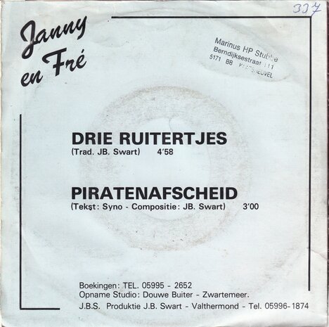 Janny en Fré - Drie Ruitertjes / Piratenafscheid