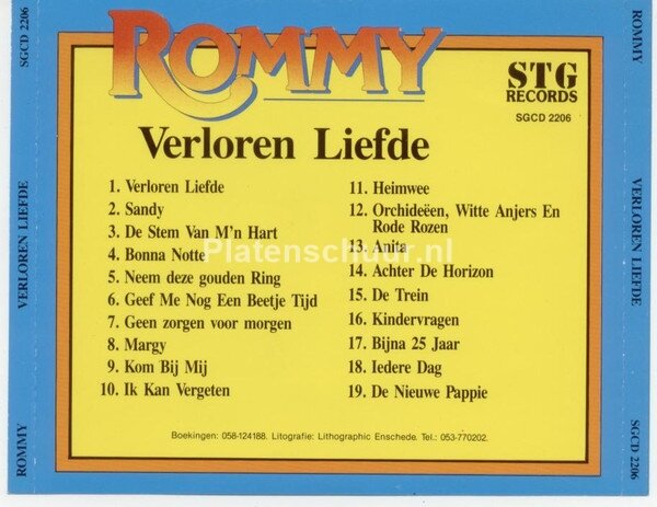 Rommy &ndash; Verloren Liefde  (CD)